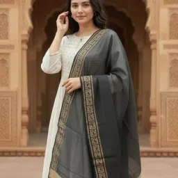 Rangita Black Solid Dupatta image 2