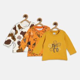MINIKLUB Kids Multicolor Printed Full Sleeves T-Shirt (Pack Of 3)-picture-42