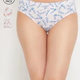 Clovia Blue & Purple Cotton Printed Hipster Panty - Pack Of 3-picture-34