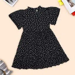 Pantaloons Junior Girls Black Beauty Printed Dress-image-44