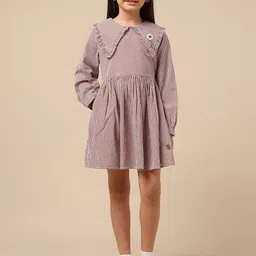 U.S. Polo Assn. Kids Checked Peter Pan Collar A-Line Dress-picture-44