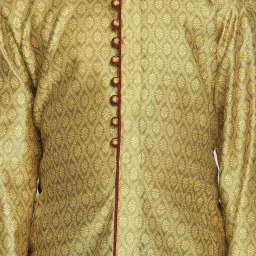 VASTRAMAY Kids Yellow & Maroon Self Kurta Set image 5