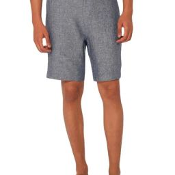 Selected Homme Blue Linen Regular Fit Shorts-picture-13