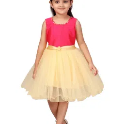 Aarika Kids Pink & Light Yellow Solid Dress-image-16
