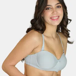 BEWILD Women Lightly Padded Seamless Balconette Rapid-Dry Push Up Bra image 2