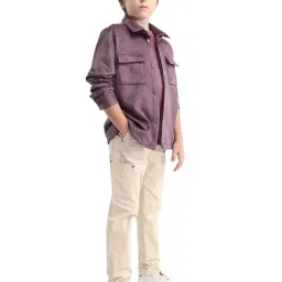Rare Ones Boys Beige Cotton Regular Fit Trousers image 3