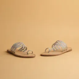 Eridani Women's Tropea Silver Toe Ring Sandals-image-48