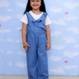 The Mom Store Girls Blue Jumpsuit-image-2