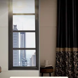 Stoa Paris Versailles Black & Gold-Toned Set of 2 Ethnic Motifs Door Curtains image 5