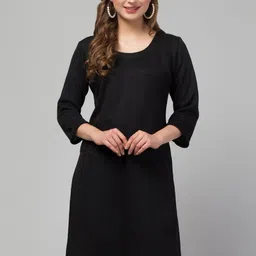 CROWN KING Women Round Neck Side Slits Kurti-image-77