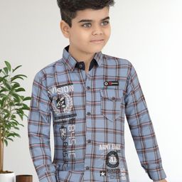 BAESD Boys Classic Regular Fit Spread Collar Typography Printed Cotton Casual Shirt-image-54