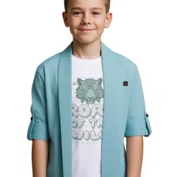 Charchit Boys Blue Cotton Shrug with T-Shirt-image-83