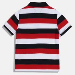 Tommy Hilfiger Boys Striped Polo Collar Cotton T-shirt image 4