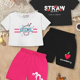 YK X Trampoline Girls Printed Top with Shorts-image-81