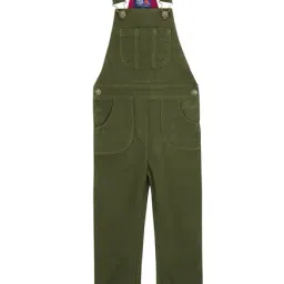 Cherry Crumble By Nitt Hyman Kids Olive Solid Dungaree-picture-43