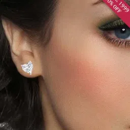 Clara White Sterling Silver Heart CZ Stud Earrings-picture-14