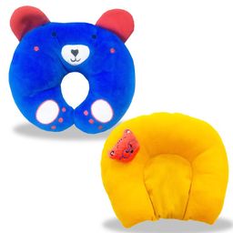 Chinmay Kids Mustard Seeds, Polyester Fibre Animals Baby Pillow Pack of 2 Blue, Yellow-picture-11