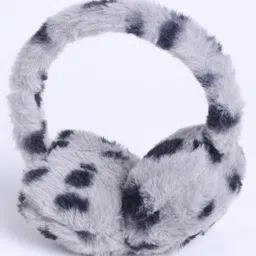 M'andy Woollen Knit Leopard Spots Designed Ear Muffs - Grey-picture-25