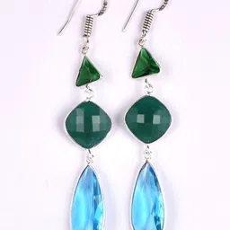 AAR Jewels Rhodium-Plated Brass Quartz Drop Earrings-image-83