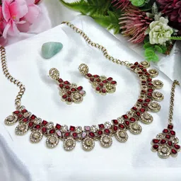 VATSALYA creation Gold-Plated Artificial Stones Alloy Jewellery Set-picture-19