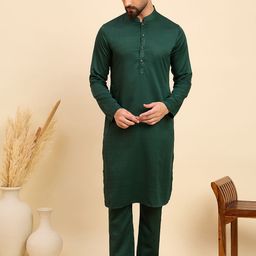 House of Pataudi Straight Kurta With Pyjama Set-picture-38