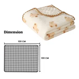 SYGA Baby Blanket Ultra Soft Dun Dun Bear Design, Cozy Cotton Blanket for Newborn Infant Toddler, Crib & Stroller Use 40 x 40 inch image 3