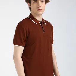 Tommy Hilfiger Men Solid Polo Collar Cotton T-shirt image 4