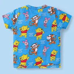 Babyhug Disney Interlock Knit Half Sleeves Front open Jhablas with Winnie The Pooh Print Pack of 3 - Blue White & Green image 5