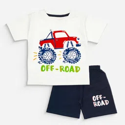 BAESD Boys Printed Pure Cotton T-shirt With Shorts image 1