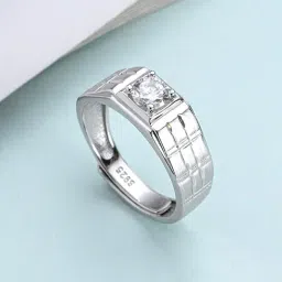 Zavya 92.5 Sterling Silver Adjustable Ring for Men in Rhodium-Plating-picture-10
