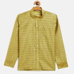 VASTRAMAY Boys Yellow Printed Shirt image 1