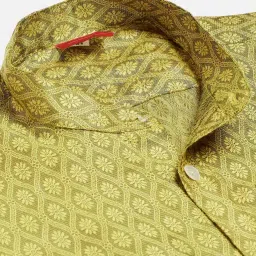 VASTRAMAY Boys Yellow Printed Shirt image 3
