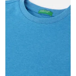 United Colors of Benetton Kids Blue Printed Full Sleeves T-Shirt image 3