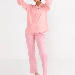 Qua Salmon Pink Long-Collared Bishop Shirt image 3