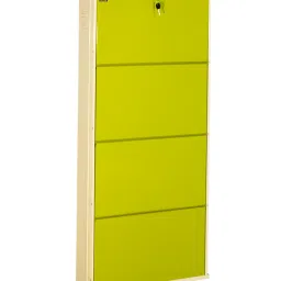 Delite Kom Powder Coated Ivory Green Wall Mounted Metal Shoe Rack ( 4 Shelves DIY) image 3