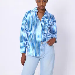 Cover Story White & Blue Striped Shirt-picture-29