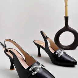 Shoetopia Kids Black Back Strap Stilettos-image-97