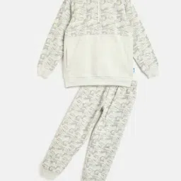 lil tomatoes Li'l Tomatoes Kids Ecru Cotton Camouflage Track Suits-picture-23