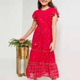 Global Desi Girl Kids Pink Printed Jumpsuit-picture-36