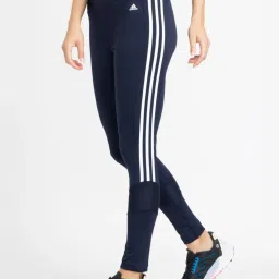 adidas Midnight Blue Striped Tights image 3