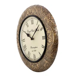 Aapno Rajasthan Handcrafted Multicolor Brass Wall Clock image 3