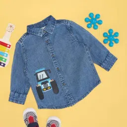 Pantaloons Baby Boys Brilliant Blue Cotton Printed Full Sleeves Shirts-image-37