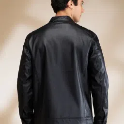 Being Human Black Regular Fit Biker Jacket image 2