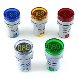 Kamkon AC 60-500 V Red, Yellow & Blue Digital Display Gauge LED Voltmeter (Pack of 3) image 3