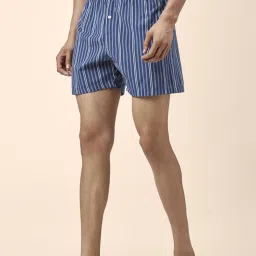 Ajile by Pantaloons Blue Cotton Regular Fit Striped Boxers image 3