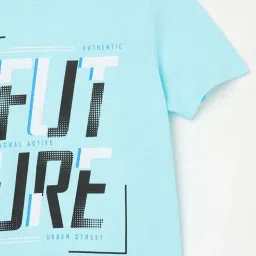 Fame Forever by Lifestyle Kids Blue Cotton Printed T-Shirt image 3