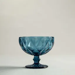 Home4U Riverre Blue & Transparent Glass Ice Cream Bowl (0.25 L) - Set of 6 image 3