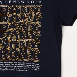 Fame Forever by Lifestyle Kids Navy Cotton Printed T-Shirt image 3