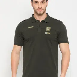 Duke Olive Slim Fit Polo T-Shirt-image-76