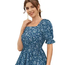 KERI PERRY Teal Floral Print Top image 3